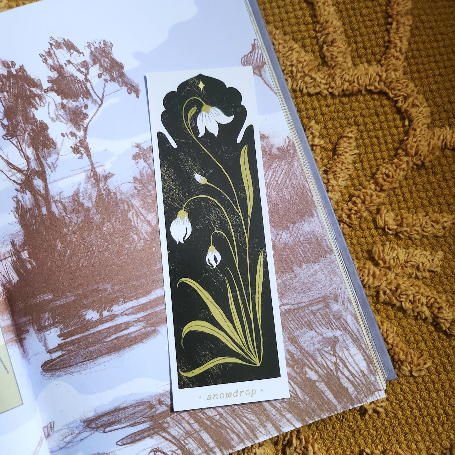 Botanical Snowdrop Bookmark