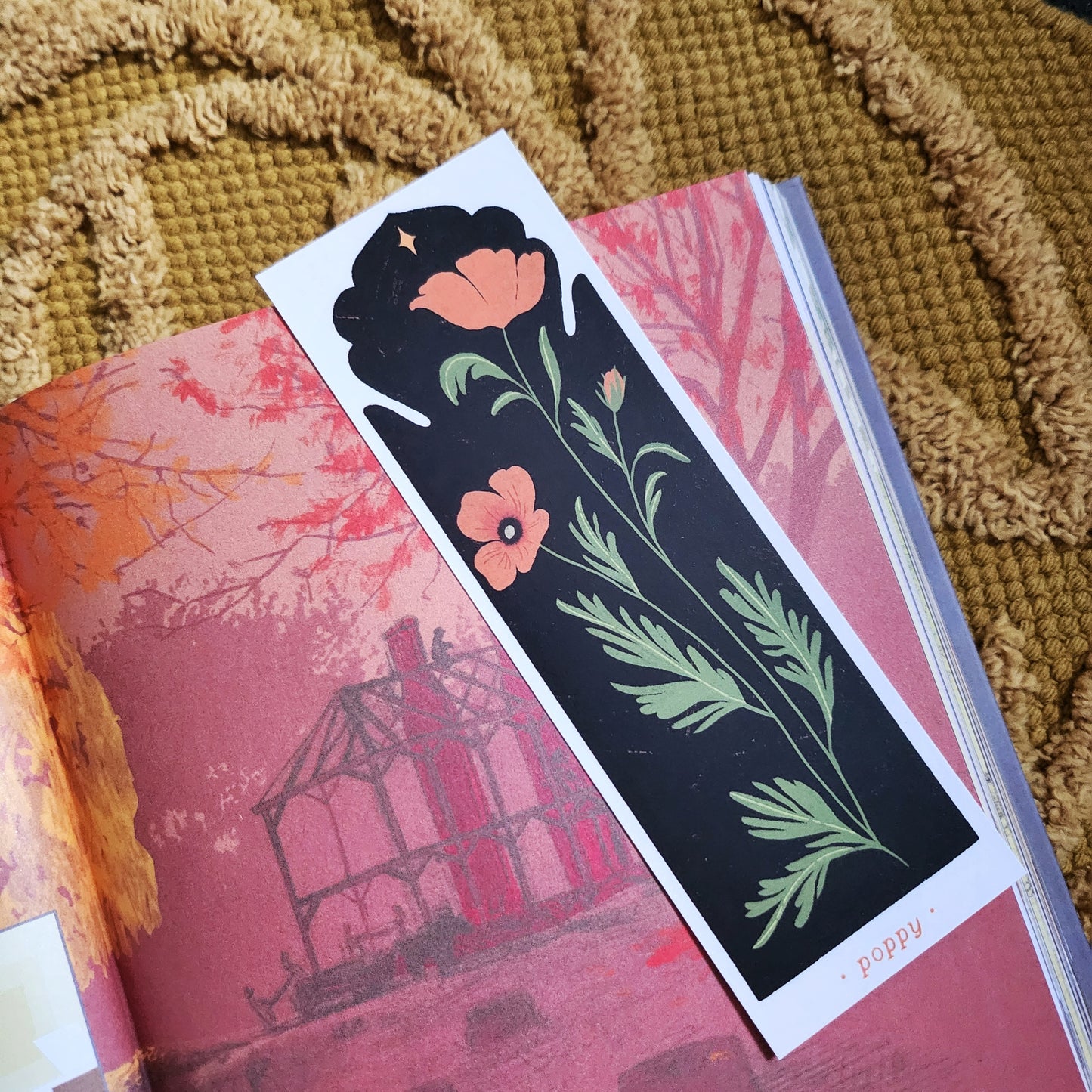 Botanical Poppy Bookmark
