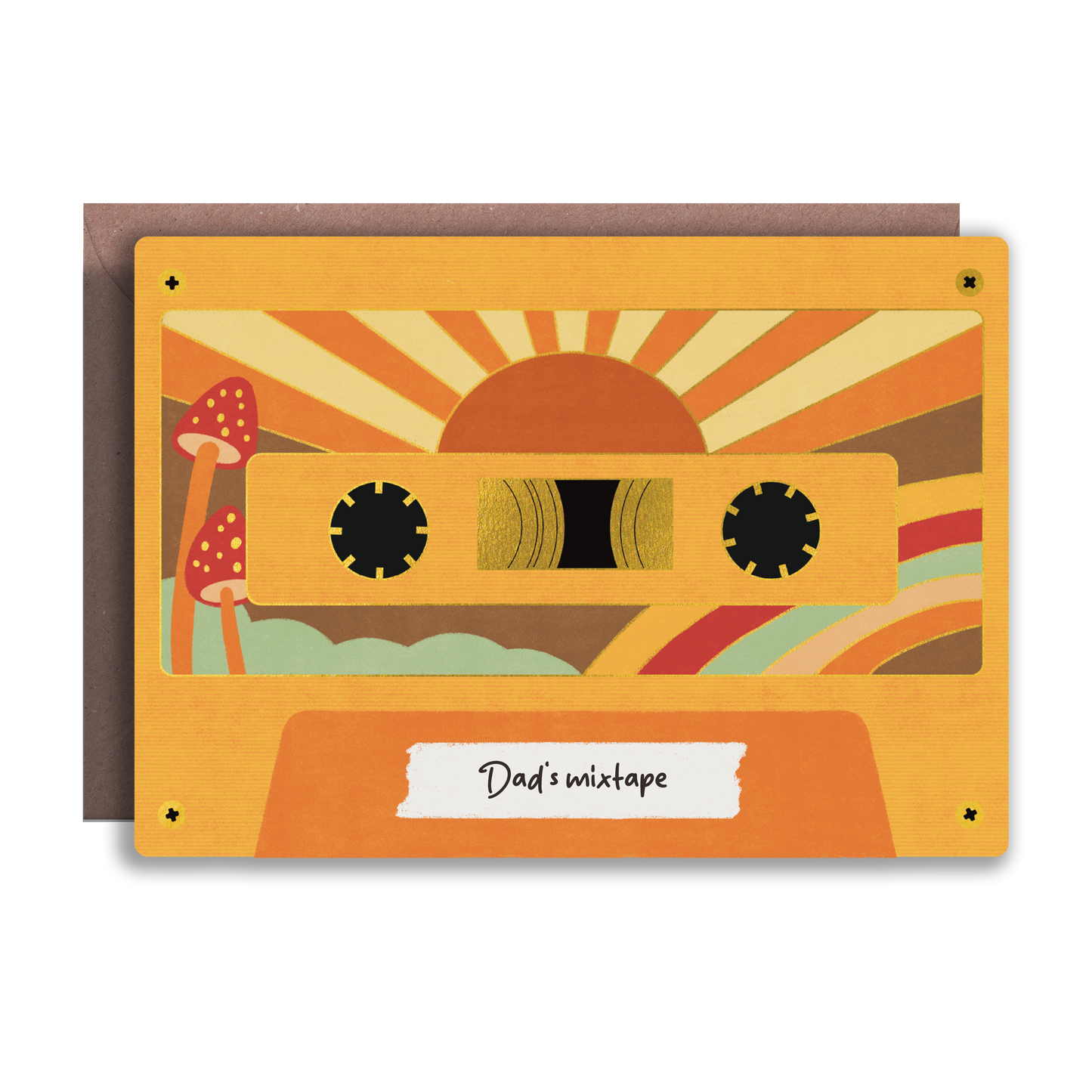 Dad's Mixtape Foiled Cassette Card