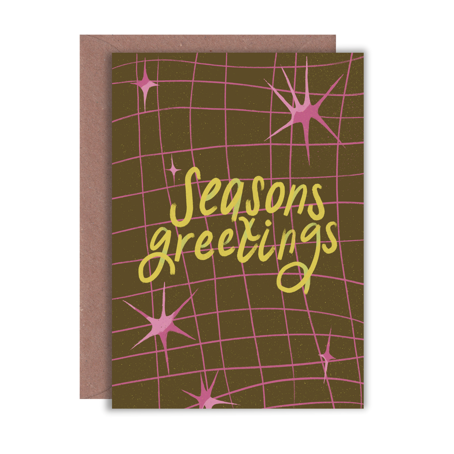 Seasons Greetings Pack of 6 (Pink Stars) Imperfect/Old Condition