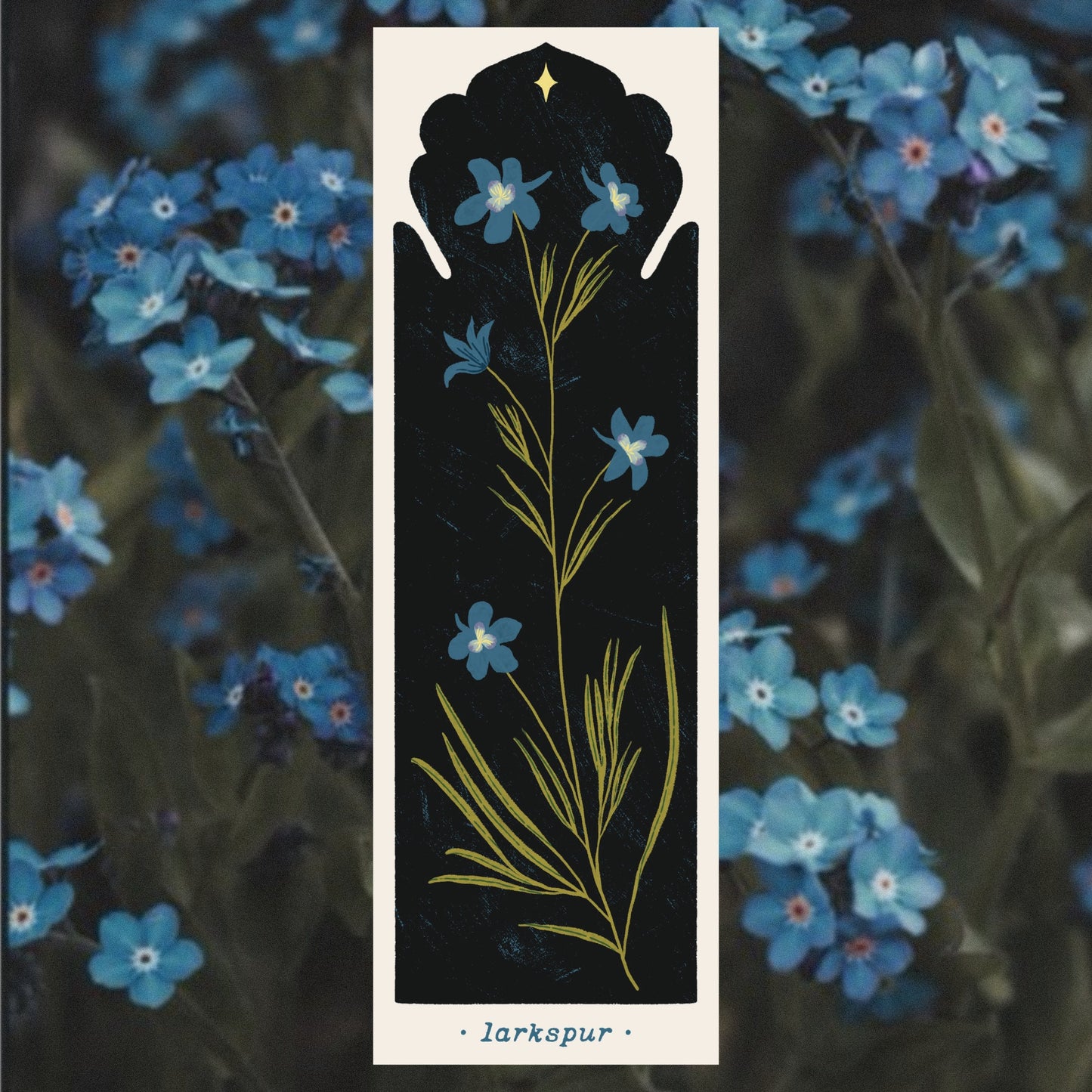 Botanical Larkspur Bookmark