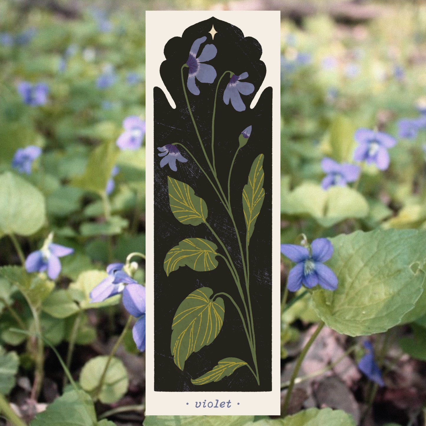 Botanical Violet Bookmark