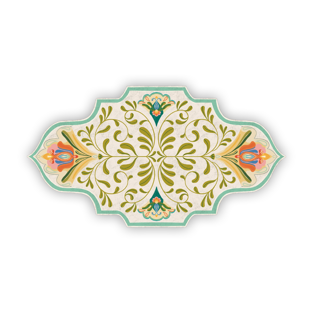Floral Motif Glossy Sticker