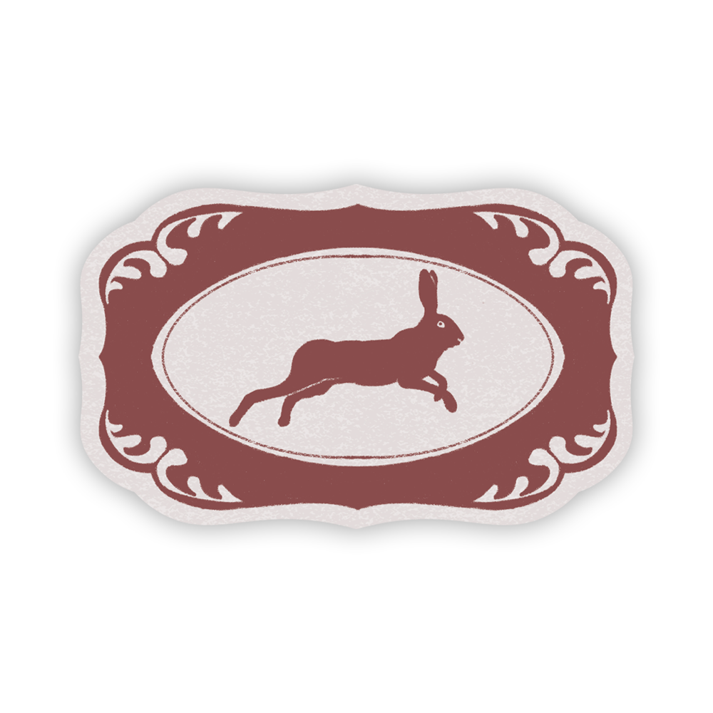 Bounding Hare Glossy Sticker