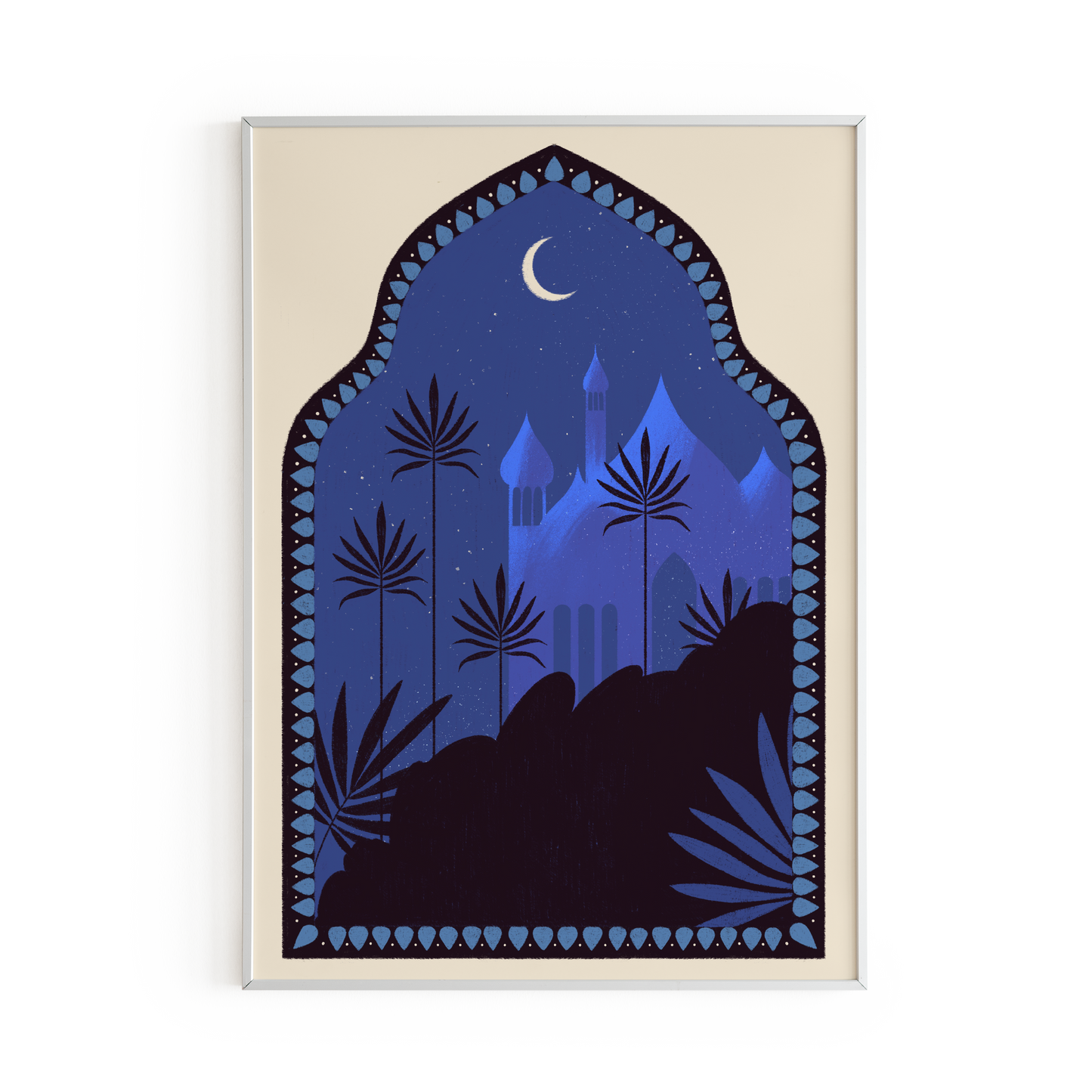 Mosque at Night A4 Poster