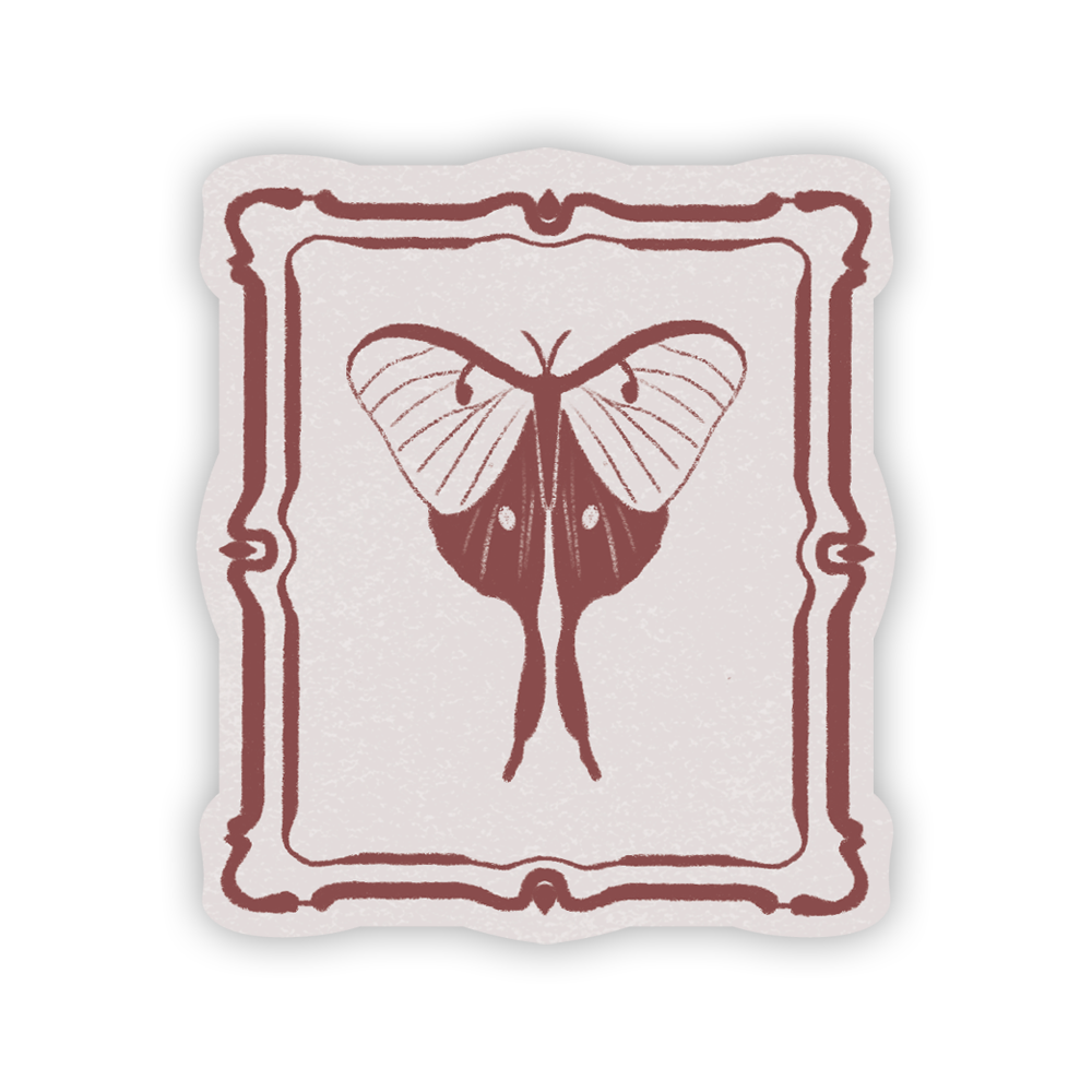 Framed Moth Glossy Sticker
