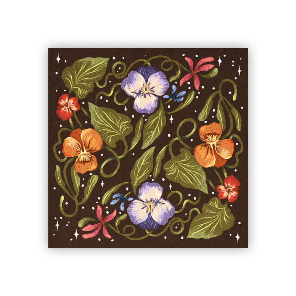 Pansies Glossy Sticker
