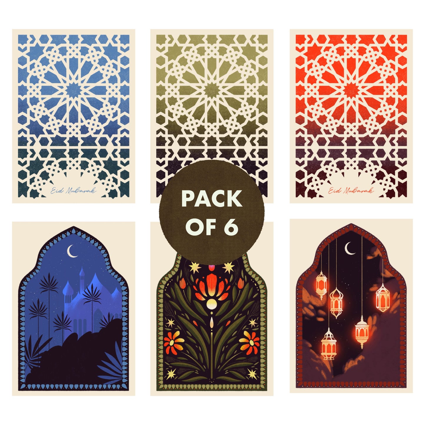 Pack of 6 Eid Cards