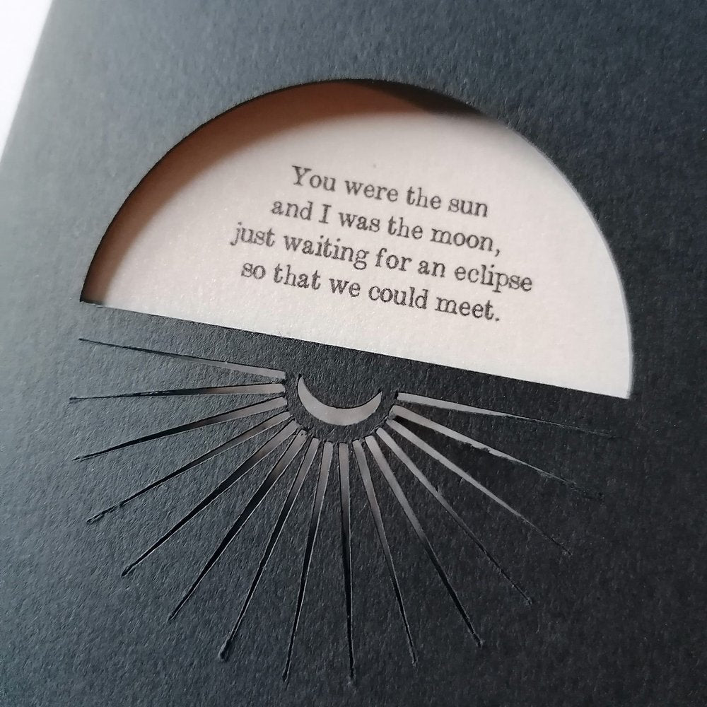 Waiting For An Eclipse - Paper Cut Greeting Card