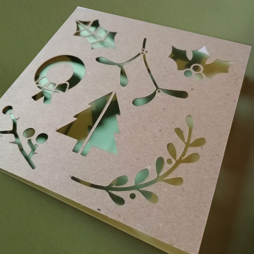 Christmas Plants- Paper Cut Greeting Card