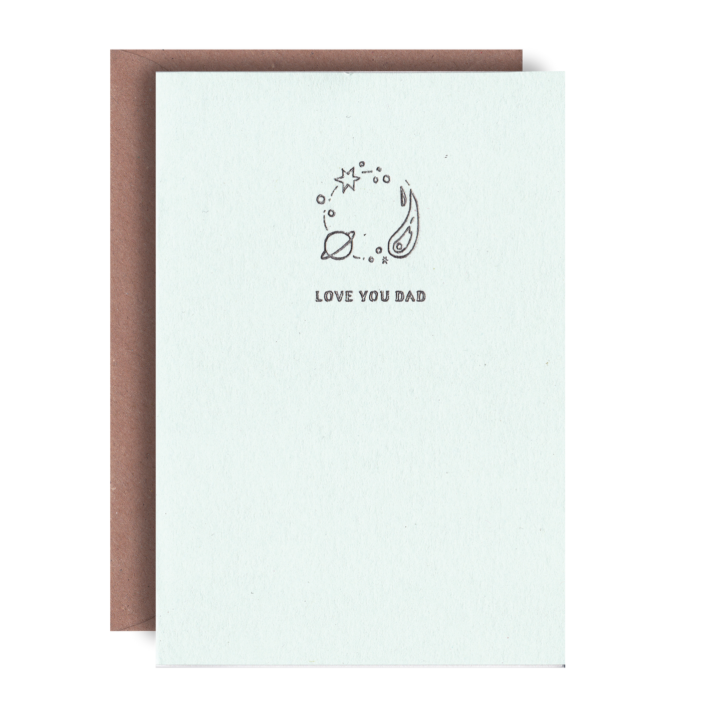 Love You Dad - Silver Foiled A6 Greeting Card