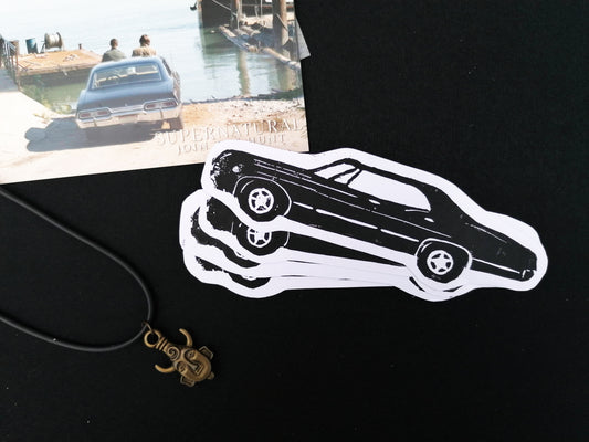 Supernatural inspired Impala hand-printed sticker