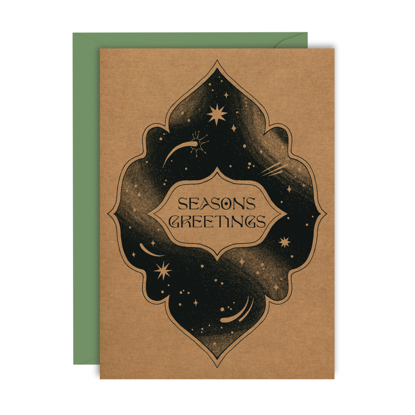 Seasons Greetings Kraft Greeting Card