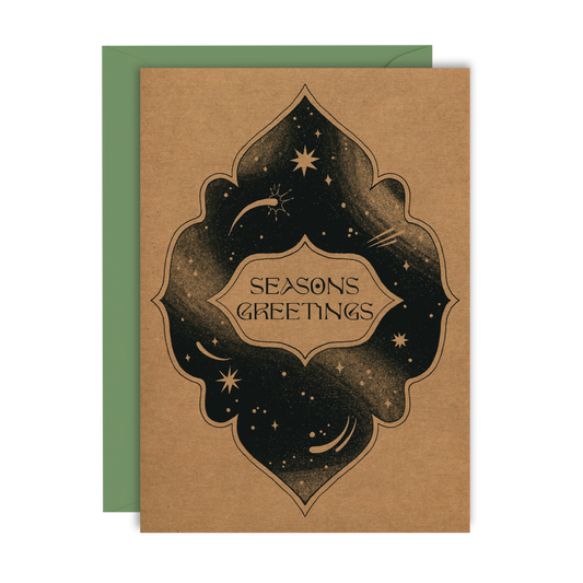 Seasons Greetings Kraft Greeting Card