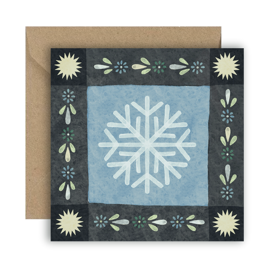 Snowflake Folk Art Christmas Card