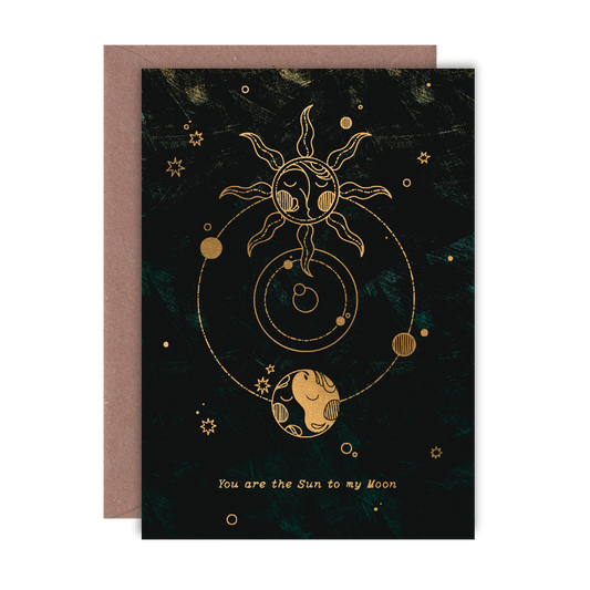 Sun to my Moon Gold Foiled Greeting Card