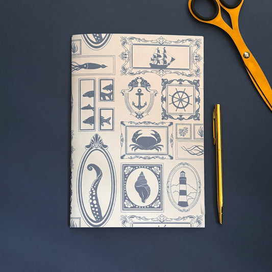 A5 Nautical Frames Lined Notebook
