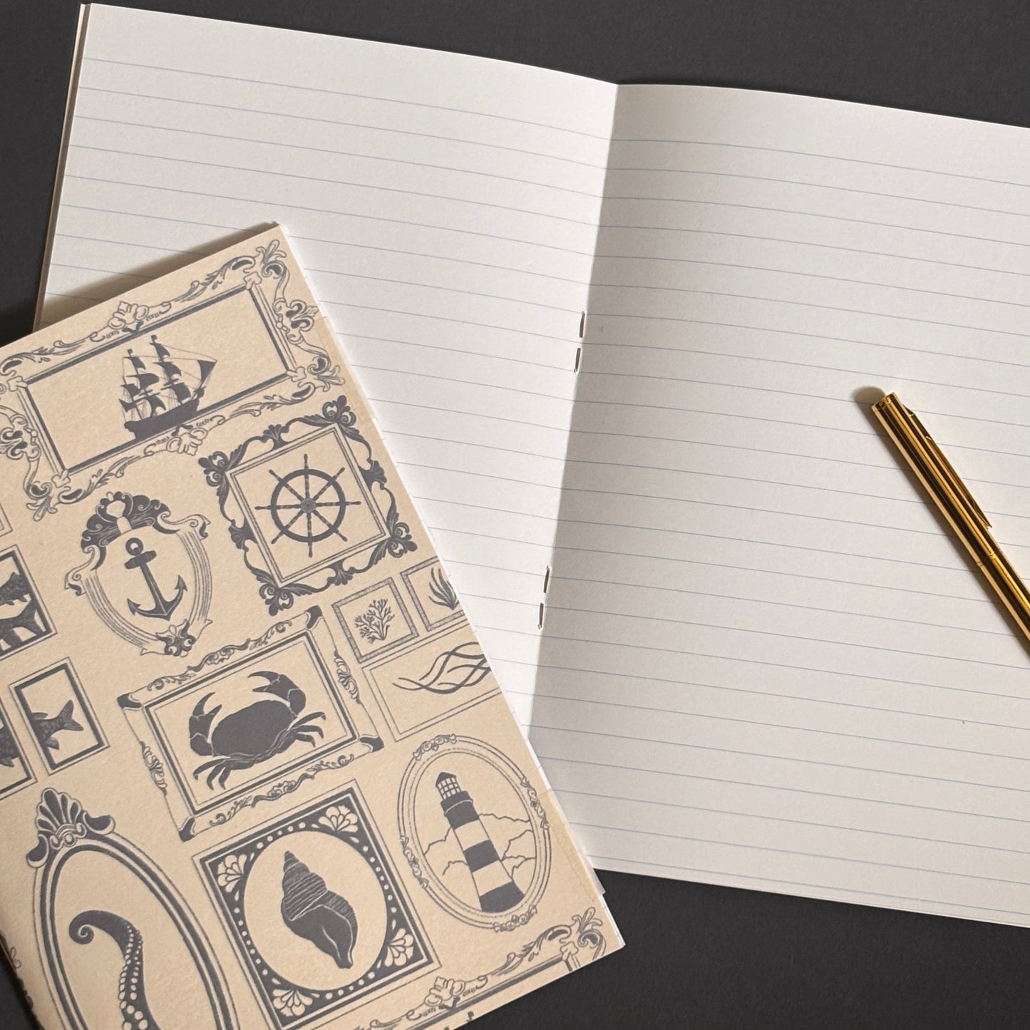 A5 Nautical Frames Lined Notebook