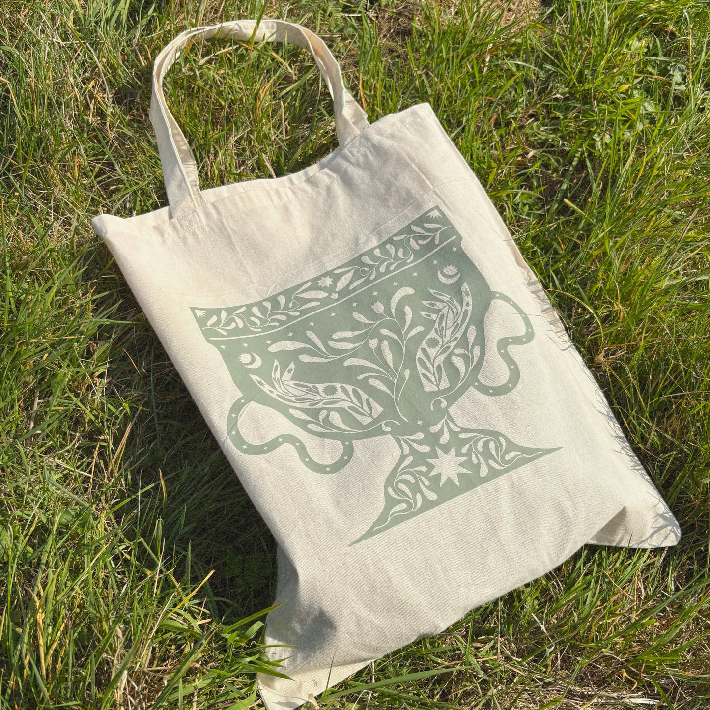 Botanical Pottery - Large Canvas Tote Bag