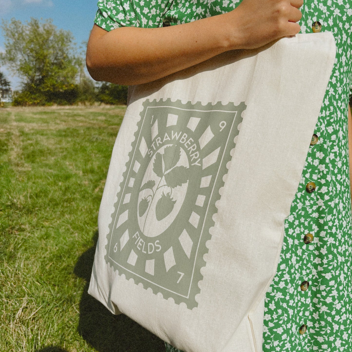 Strawberry Fields - Large Canvas Tote Bag