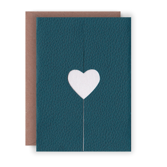 Blue Heart - Paper Cut Greeting Card