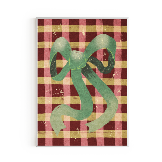 Gingham Bow Poster