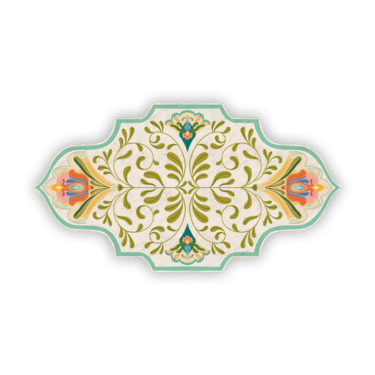 Floral Motif Glossy Sticker