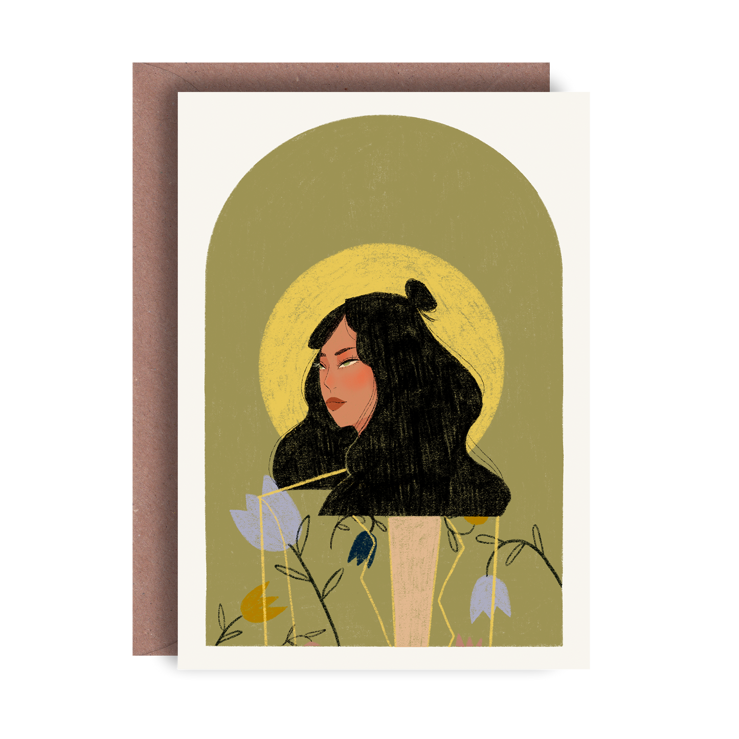 Floral Girl Greeting Card