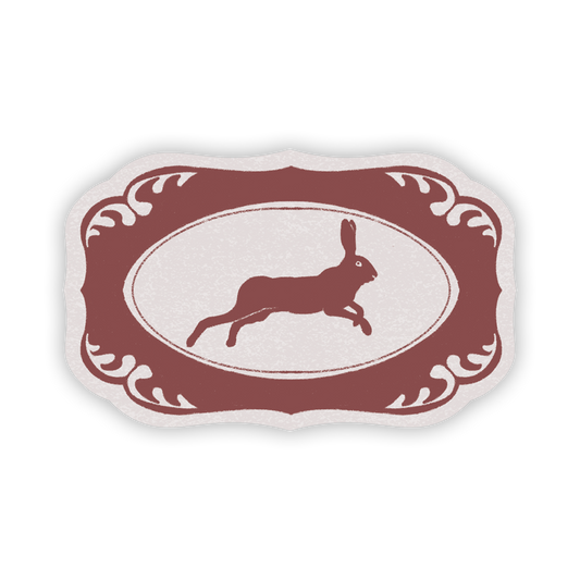 Bounding Hare Glossy Sticker