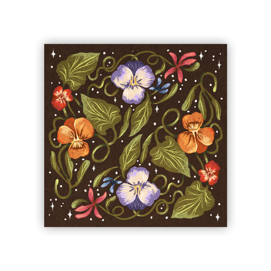 Pansies Glossy Sticker