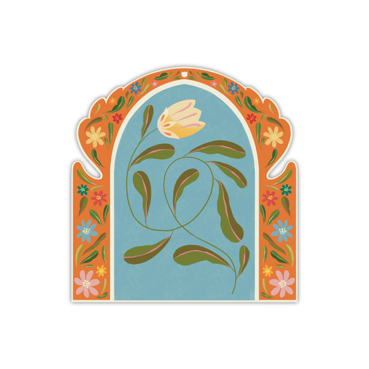 Orange Floral Arch Sticker