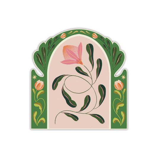 Green Floral Arch Sticker