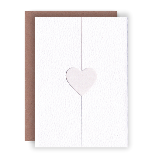 White Heart - Paper Cut Greeting Card