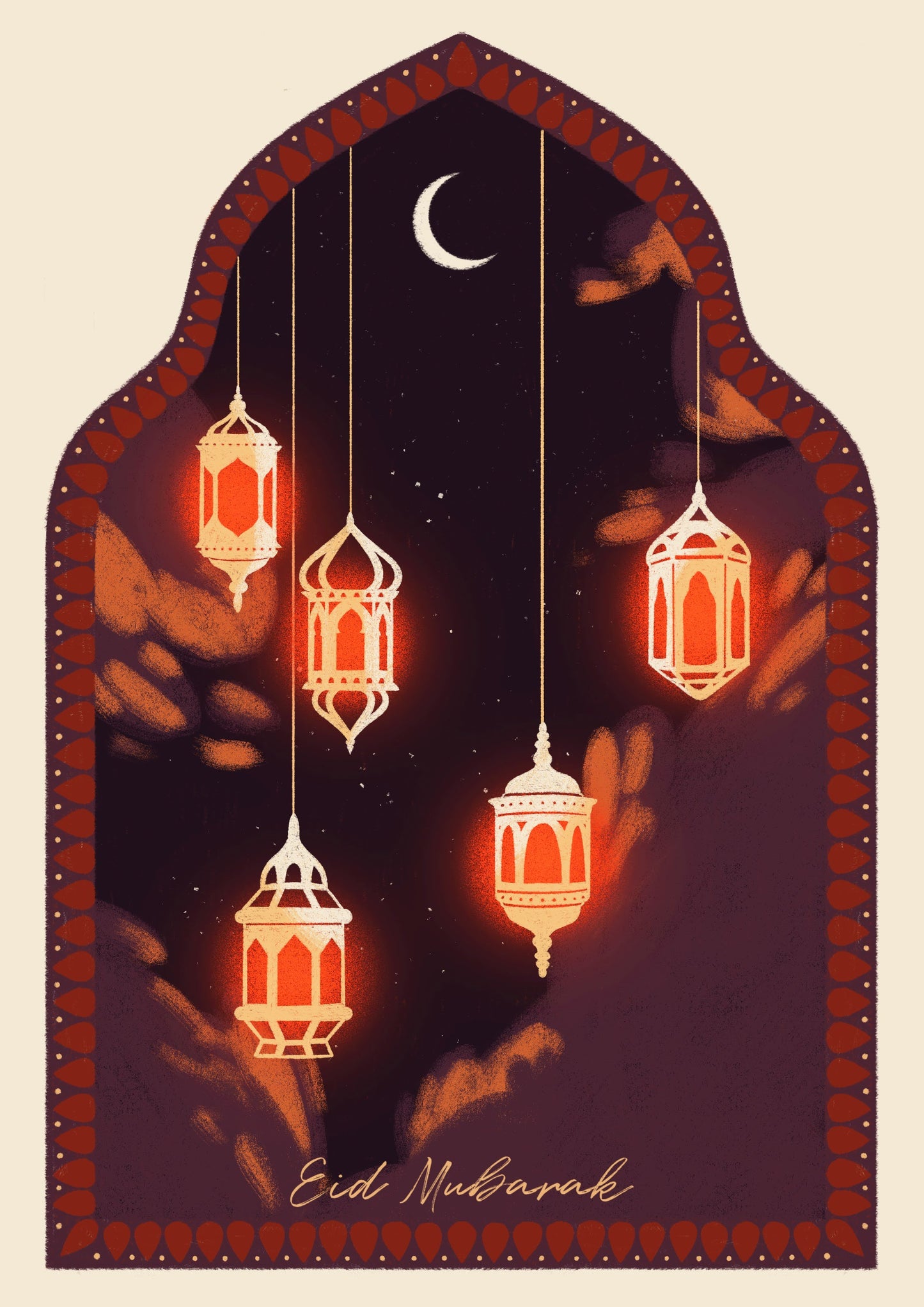 Evening Lanterns Eid Cards (Singles)