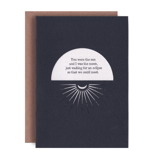 Waiting For An Eclipse - Paper Cut Greeting Card