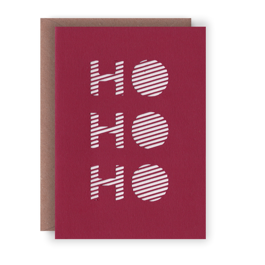 Ho Ho Ho - Paper Cut Greeting Card